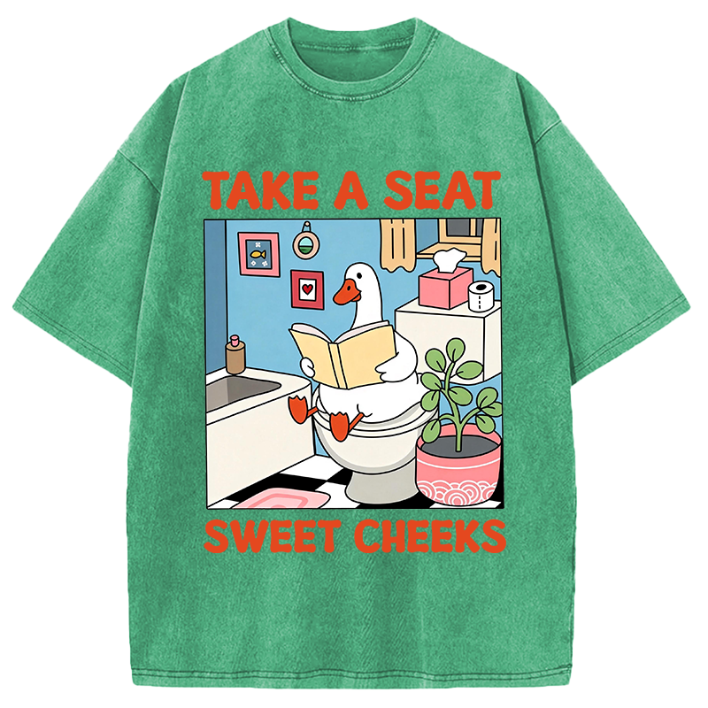 Modecanvas Take A Seat DTG Printing Washed T-Shirt