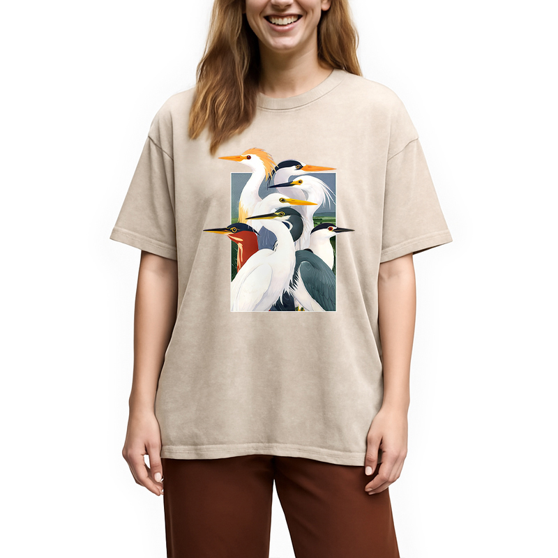 Modecanvas Wetland Assembly DTG Printing Washed T-Shirt