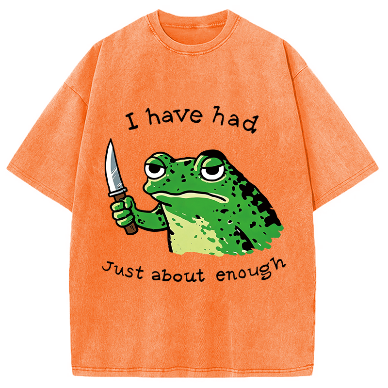 Modecanvas Impatient Frog DTG Printing Washed T-Shirt
