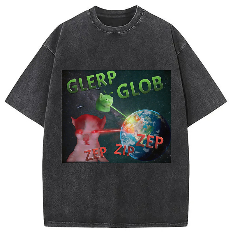 Modecanvas Glerp Glob Meme DTG Printing Washed T-Shirt