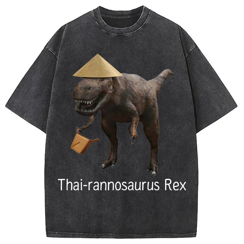 Modecanvas Thai-rannosaurus Rex DTG Printing Washed T-Shirt