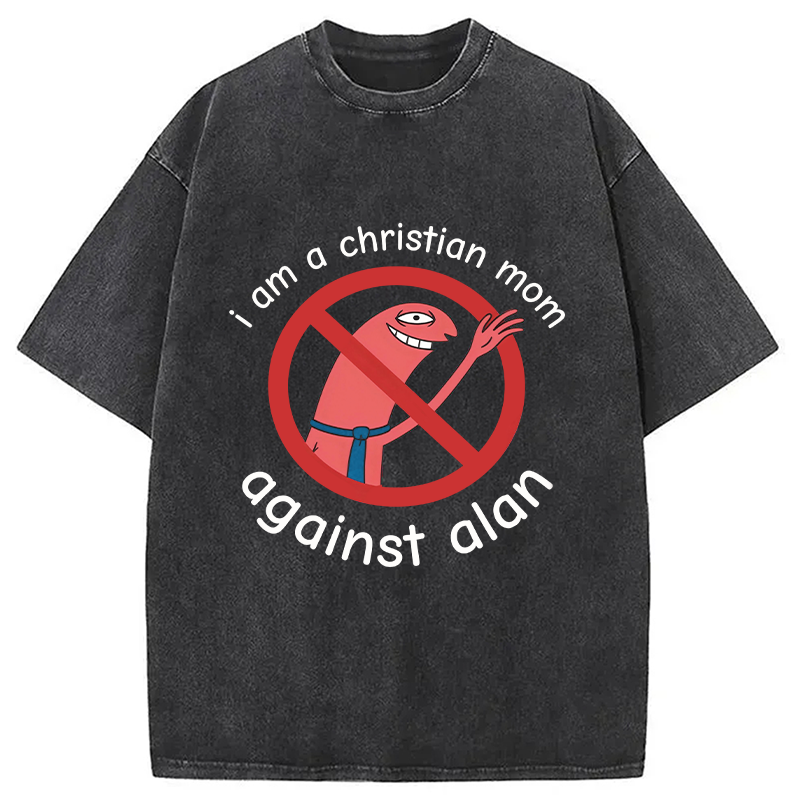Modecanvas Funny Smiling Washed T-Shirt-modecanvas