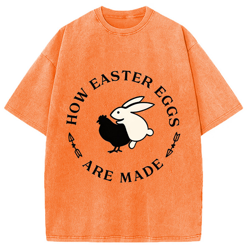 Modecanvas Bold Funny Easter Bunny DTG Printing Washed T-Shirt
