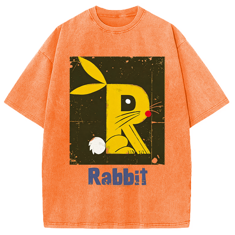 Modecanvas R is For Rabbit DTG Printing Washed T-Shirt
