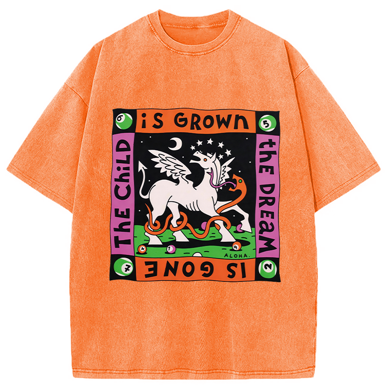 Modecanvas The Dream Is Gone The Child Is Grown DTG Printing Washed T-Shirt