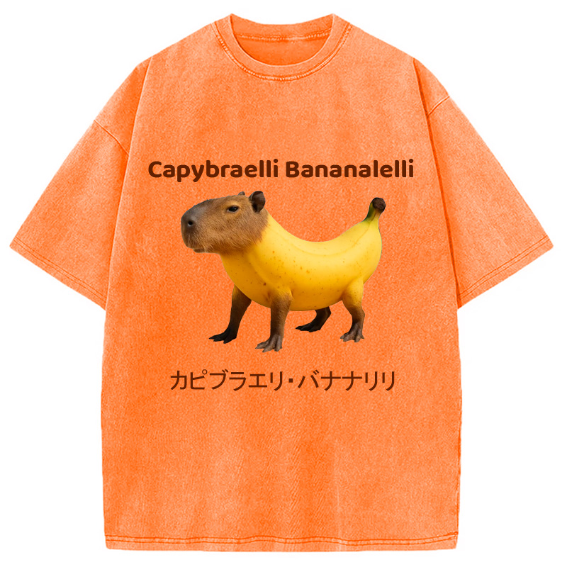 Modecanvas Capybraelli Bananalelli  Washed T-Shirt