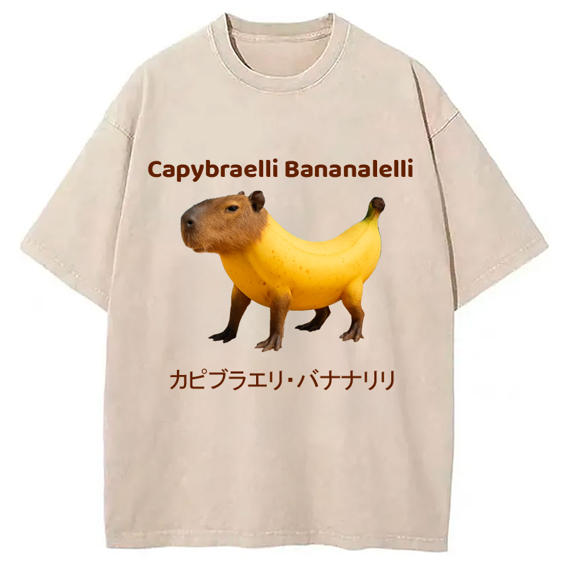 Modecanvas Capybraelli Bananalelli  Washed T-Shirt