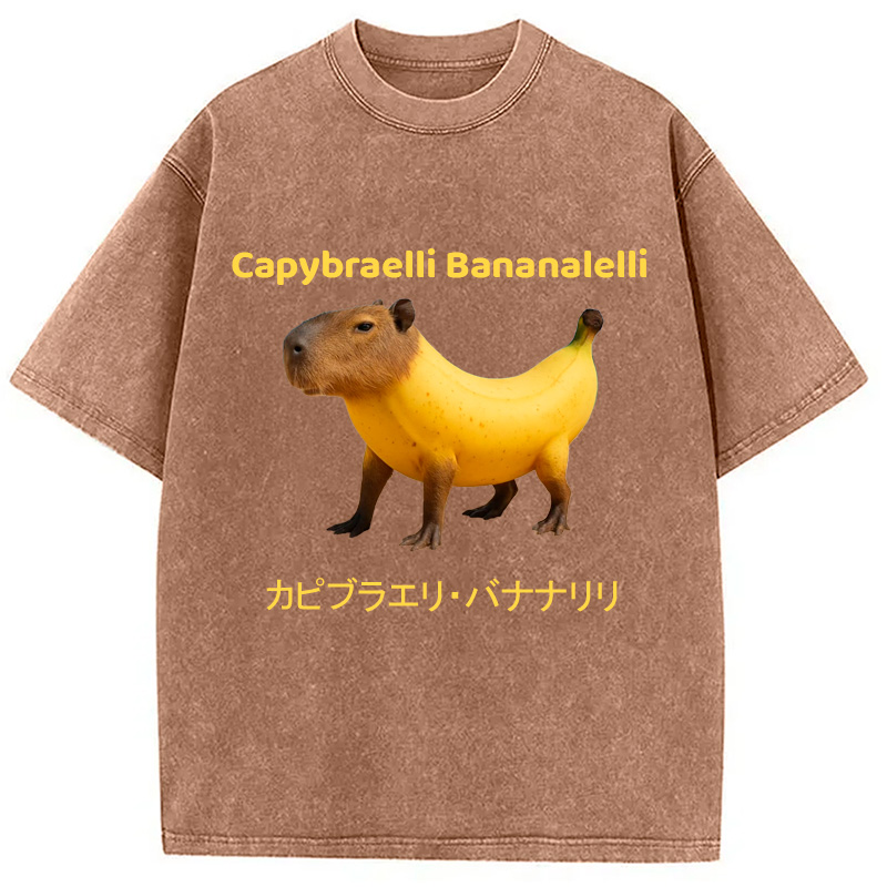 Modecanvas Capybraelli Bananalelli  Washed T-Shirt