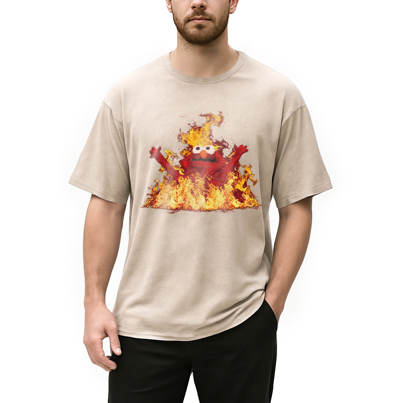 Modecanvas Hellmo Rise Meme DTG Printing Washed T-Shirt