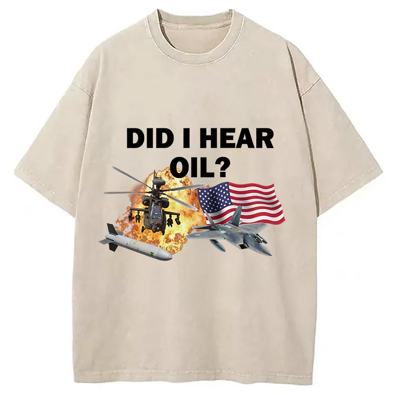 Modecanvas Did I Hear Oil DTG Printing Washed T-Shirt