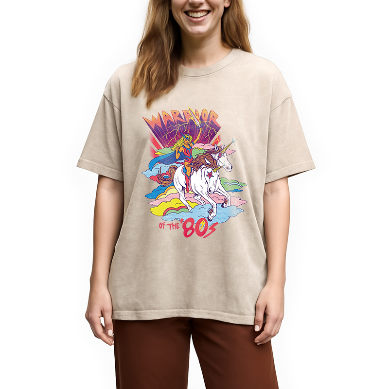 Modecanvas Warrior of the 80s DTG Printing Washed T-Shirt