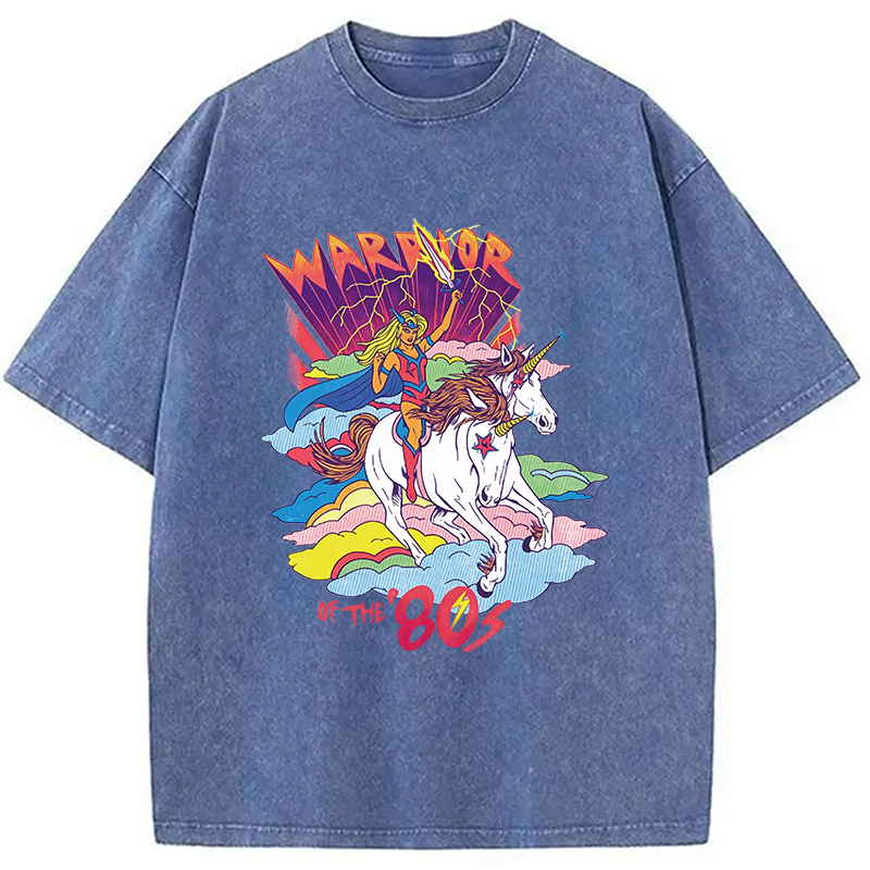 Modecanvas Warrior of the 80s DTG Printing Washed T-Shirt
