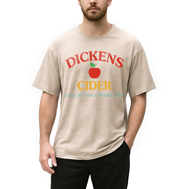 Modecanvas Dickens Cider DTG Printing Washed T-Shirt