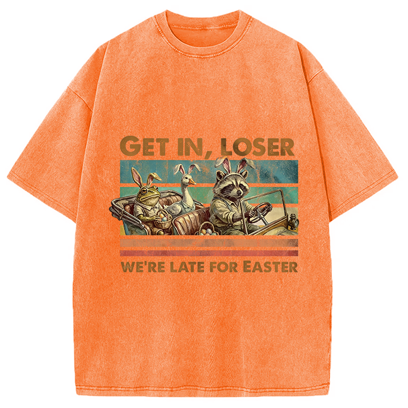Modecanvas Funny Easter Animals Car DTG Printing Washed T-Shirt