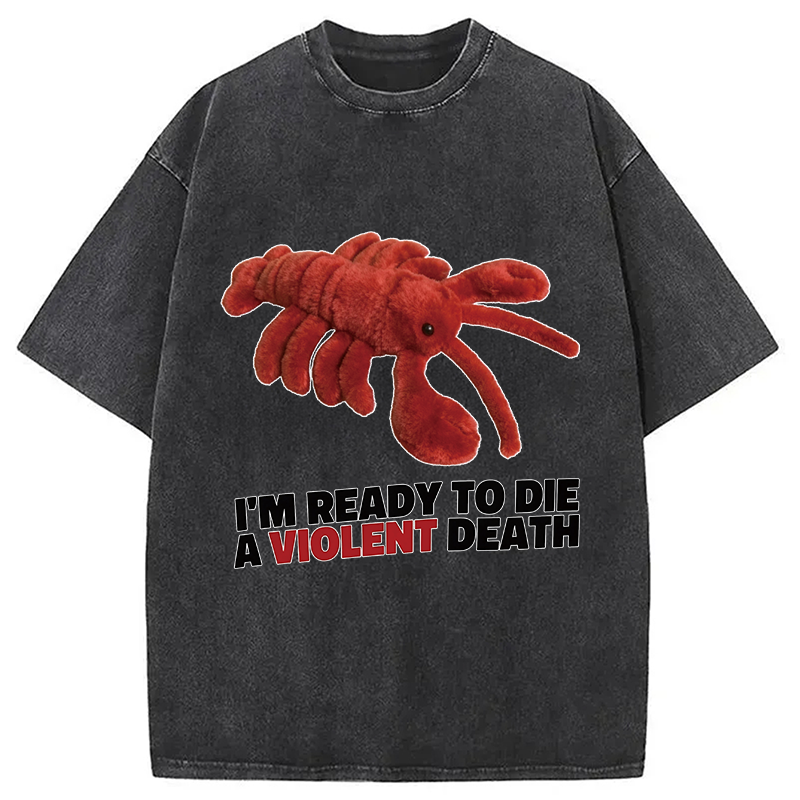 Modecanvas Bye Bye Lobster DTG Printing Washed T-Shirt