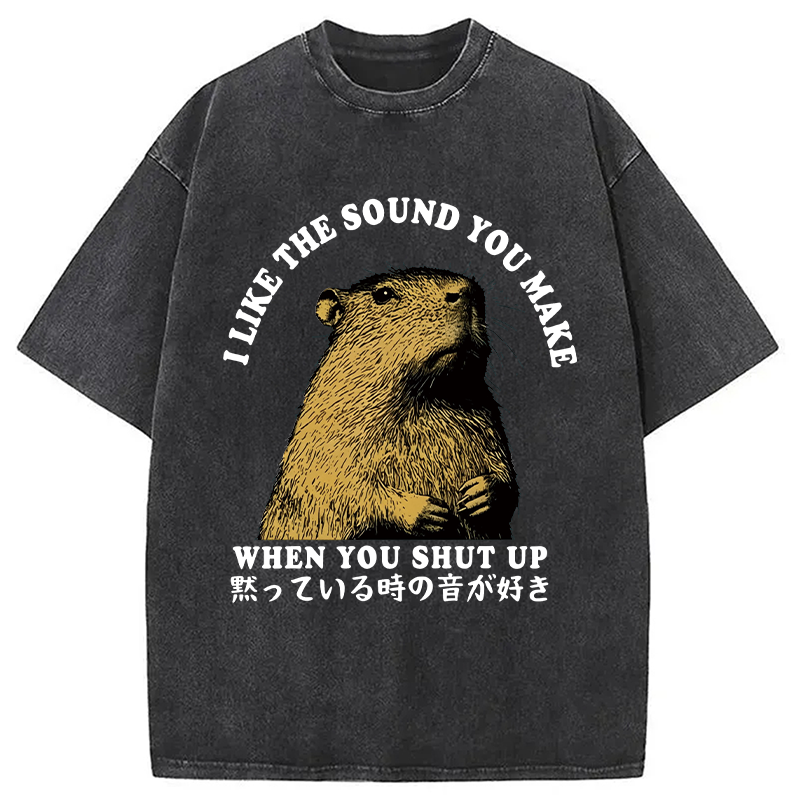 Modecanvas I Like The Sound Of Silence DTG Printing Washed T-Shirt