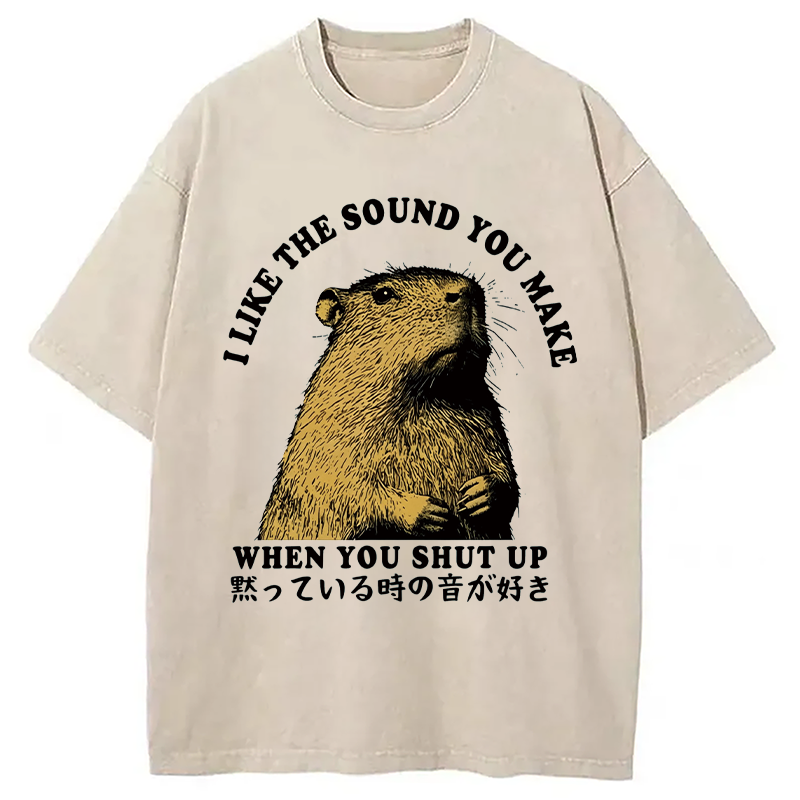 Modecanvas I Like The Sound Of Silence DTG Printing Washed T-Shirt