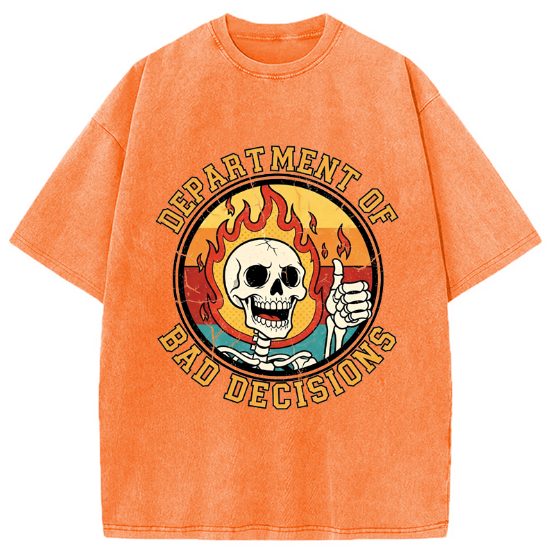 Modecanvas Department Of Bad Decisions DTG Printing Washed T-Shirt