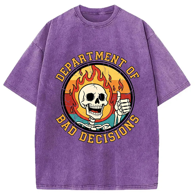 Modecanvas Department Of Bad Decisions DTG Printing Washed T-Shirt