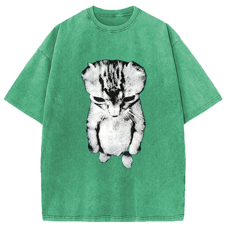 Modecanvas El Gato Munchkin Kitten DTG Printing Washed T-Shirt