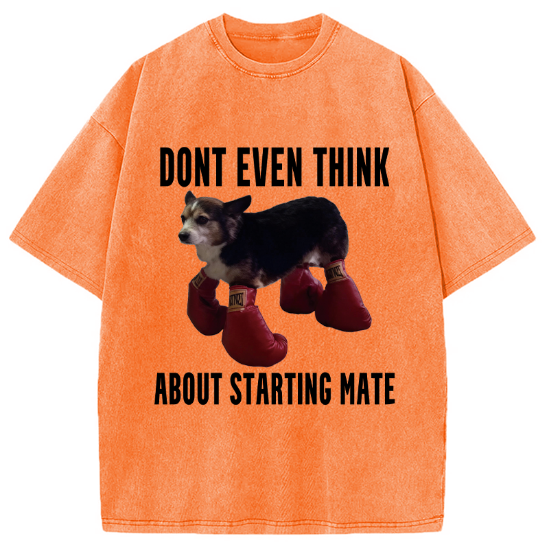 Modecanvas Dont Even Think About Starting Mate DTG Printing Washed T-Shirt