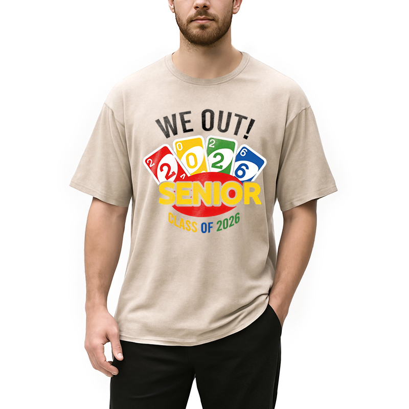 Modecanvas We Out Senior Class of 2026 DTG Printing Washed T-Shirt