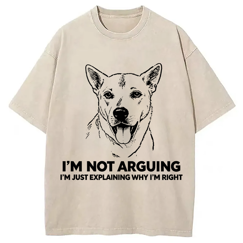 Modecanvas Stubborn Dog Defending His Point DTG Printing Washed T-Shirt