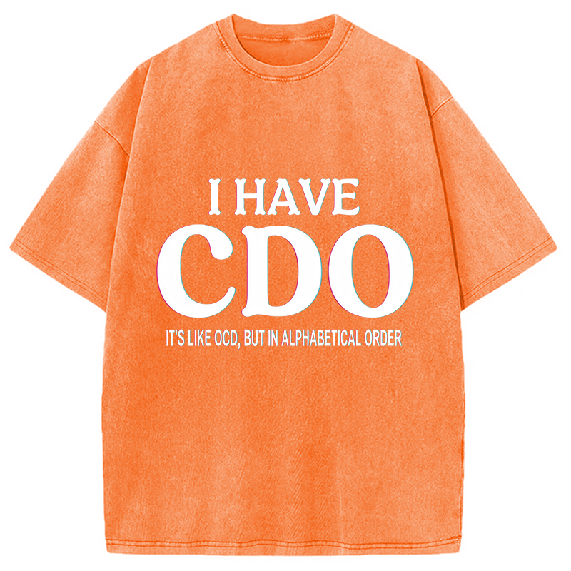 Modecanvas Embracing My Alphabetical CDO Tendencies DTG Printing Washed T-Shirt