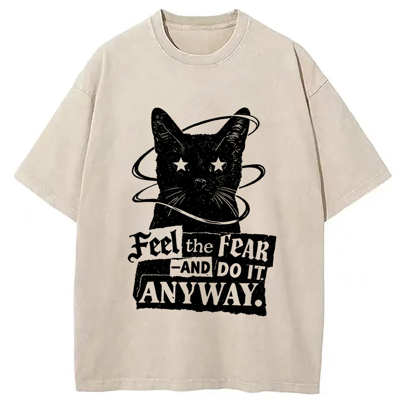 Modecanvas Defiant Whisker Existential Smoke DTG Printing Washed T-Shirt