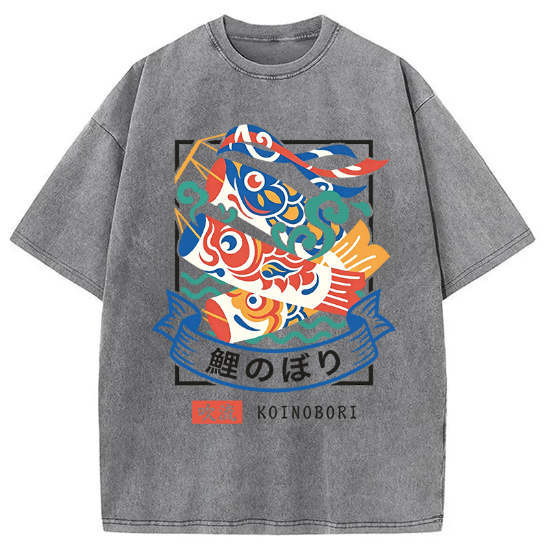 Modecanvas KOINOBORI DTG Printing Washed T-Shirt