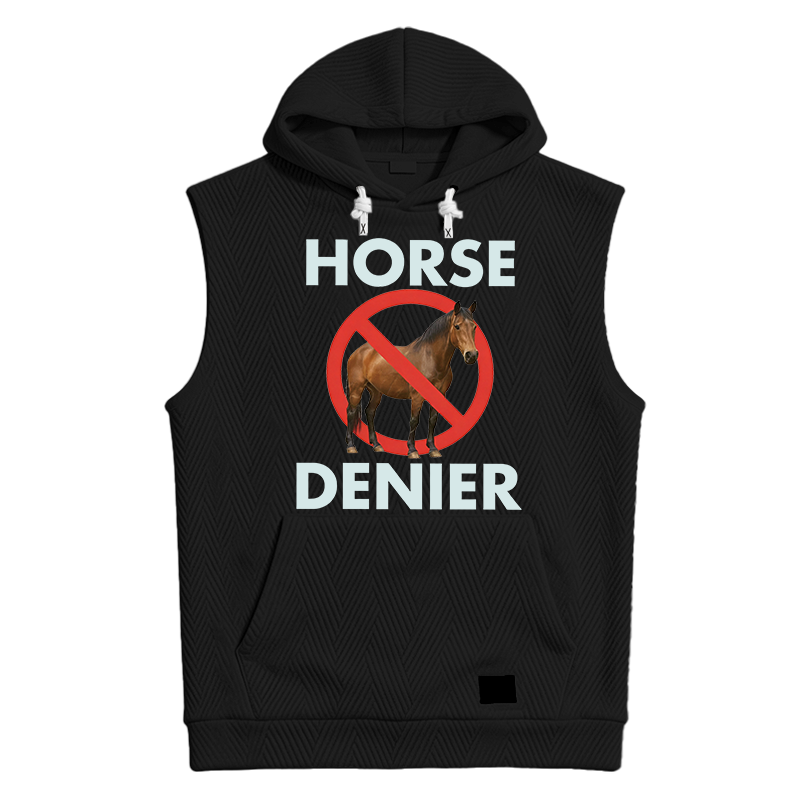 Modecanvas Funny Horse Denier Conspiracy Theory Hooded Tank