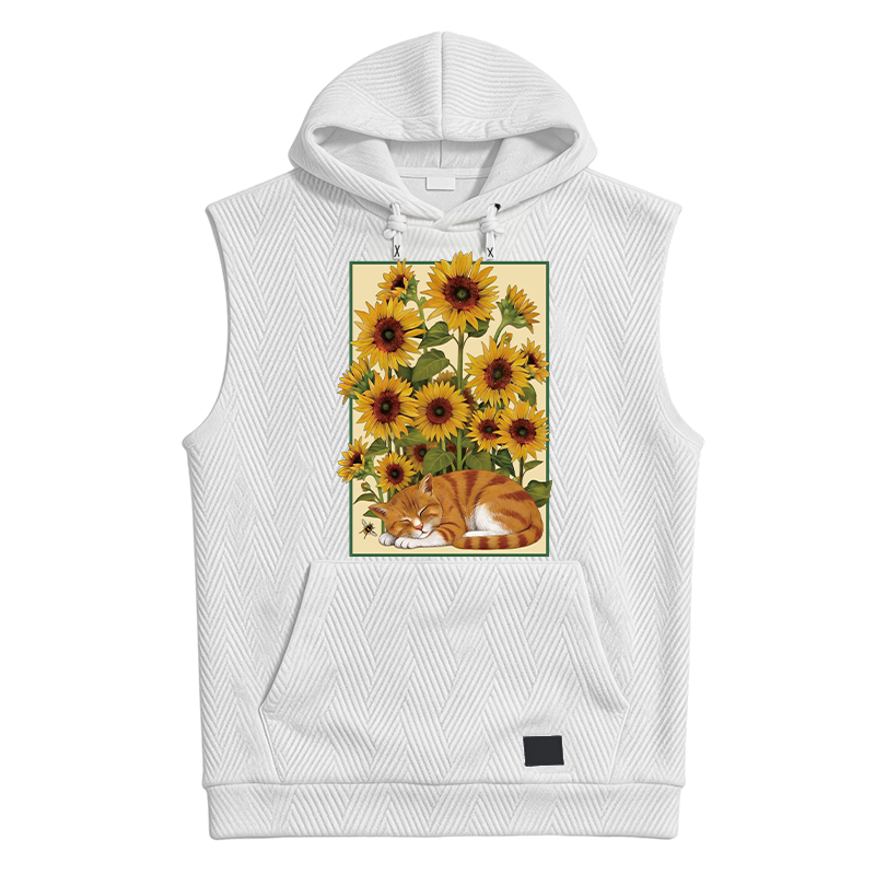 Modecanvas Sunflower Orange Cat Hooded Tank