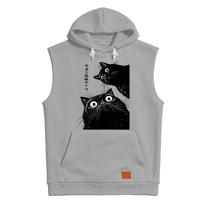 Modecanvas The Cat Is Watching Today Hooded Tank