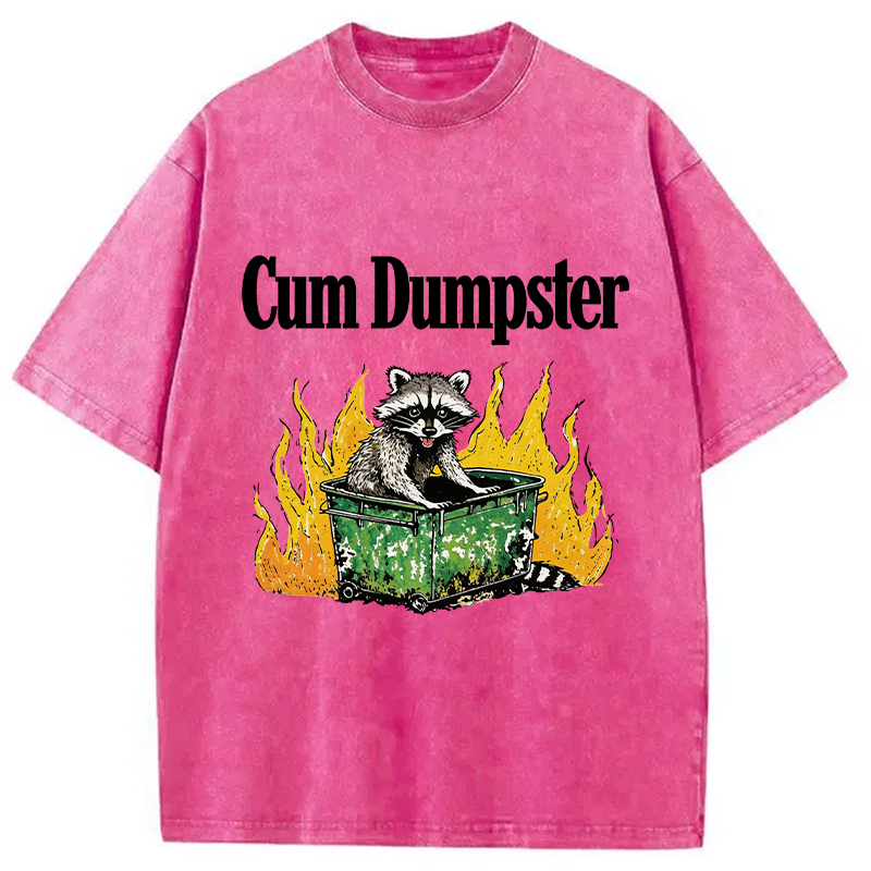 Modecanvas Cum Dumpster Raccoon DTG Printing Washed T-Shirt