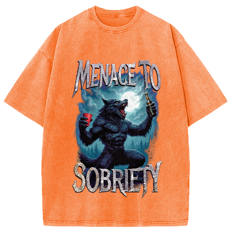 Modecanvas Menace To Sobriety Washed T-Shirt-modecanvas