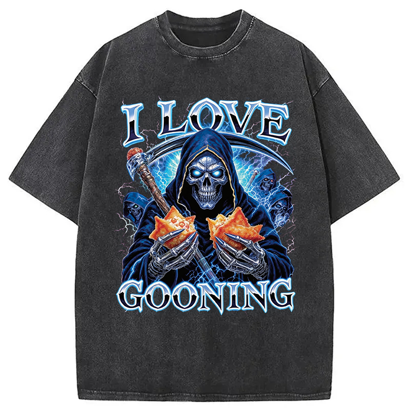 Modecanvas I Love Gooning DTG Printing Washed T-Shirt