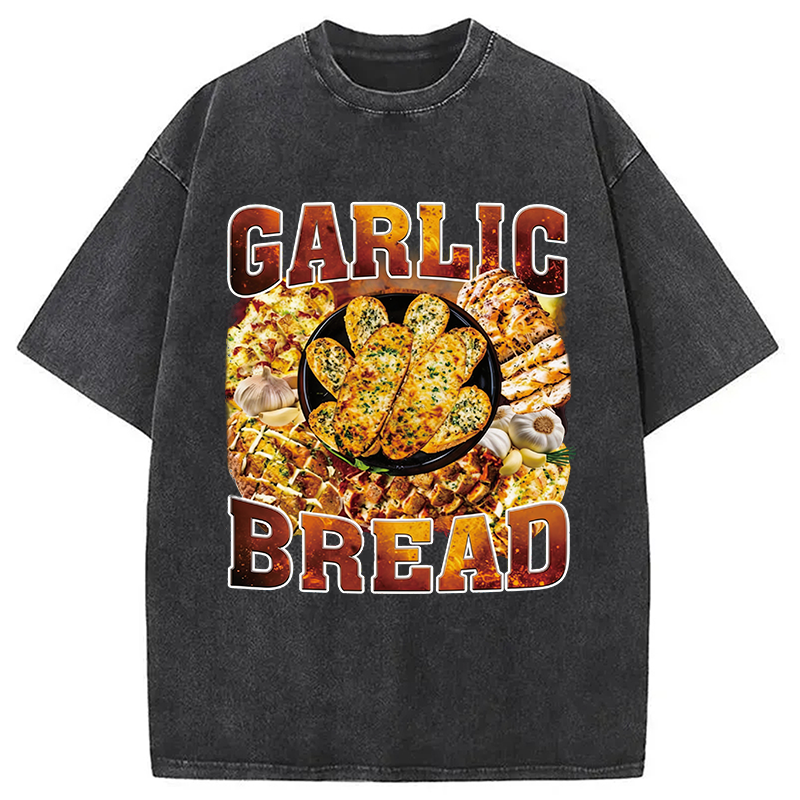 Modecanvas Garlic Bread DTG Printing Washed T-Shirt