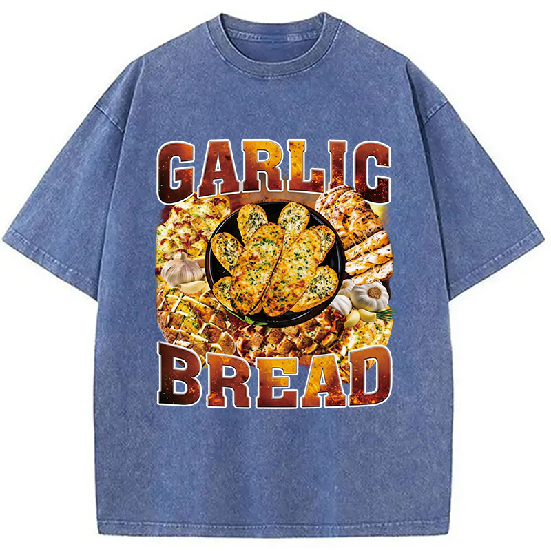 Modecanvas Garlic Bread DTG Printing Washed T-Shirt