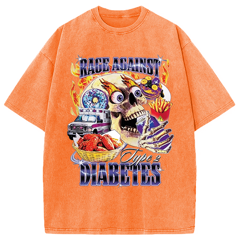 Modecanvas Funny Dark Humor Foodie DTG Printing Washed T-Shirt