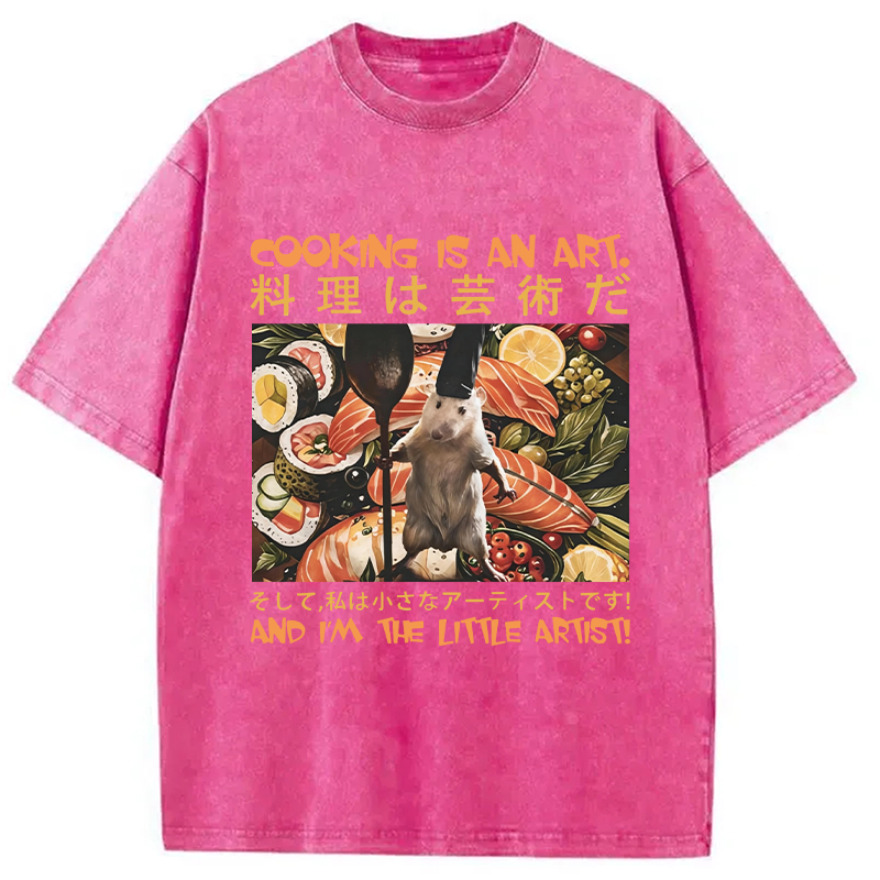 Modecanvas Cooking Is An Art And I'm The Little Artisti DTG Printing Washed T-Shirt