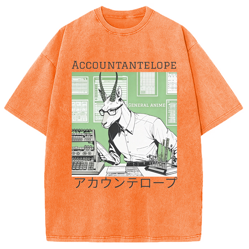 Modecanvas Accountant Antelope DTG Printing Washed T-Shirt