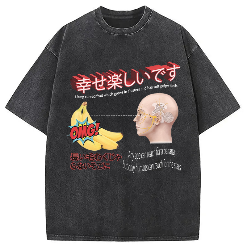 Modecanvas Japanese Absurd Meme DTG Printing Washed T-Shirt
