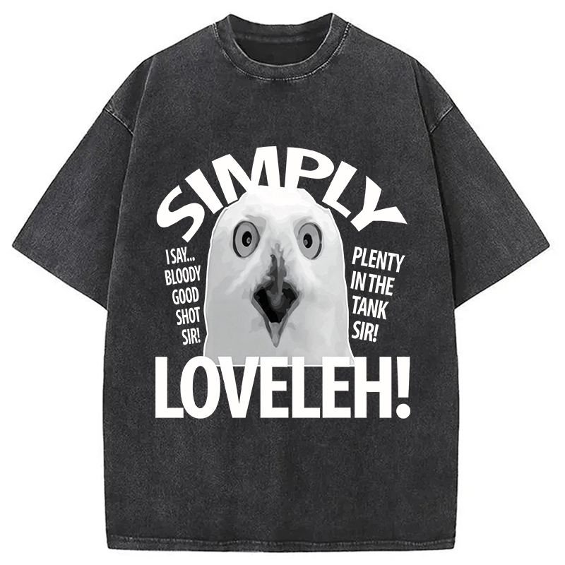 Modecanvas Simply Loveleh Owl DTG Printing Washed T-Shirt