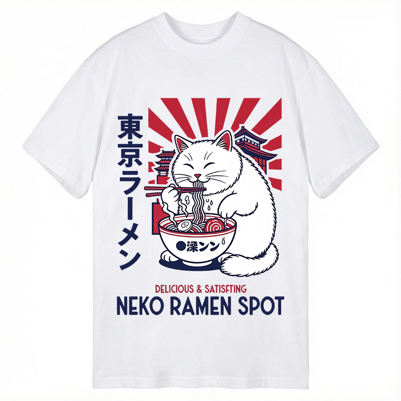 Modecanvas Neko Ramen Spot DTG Printing Classic T-Shirt-modecanvas