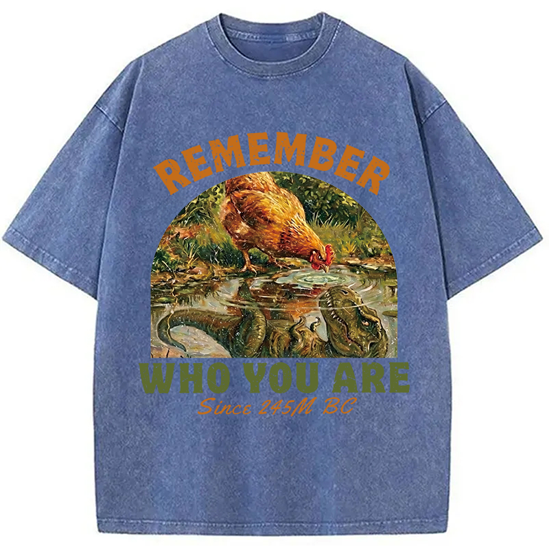 Modecanvas Remember Who You Are Funny DTG Printing Washed T-Shirt