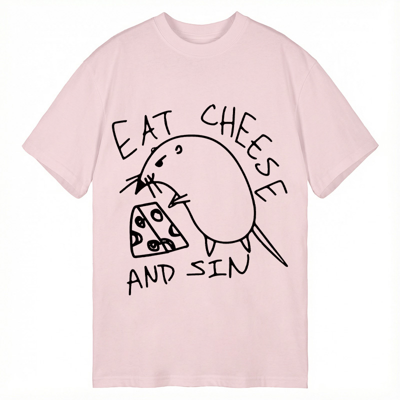 Modecanvas Eat Cheese And Sin Meme DTG Printing Classic T-Shirt-modecanvas