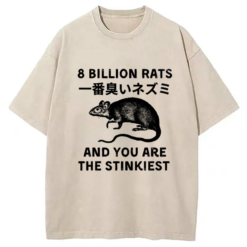 Modecanvas Funny Japanese Rat Washed T-Shirt