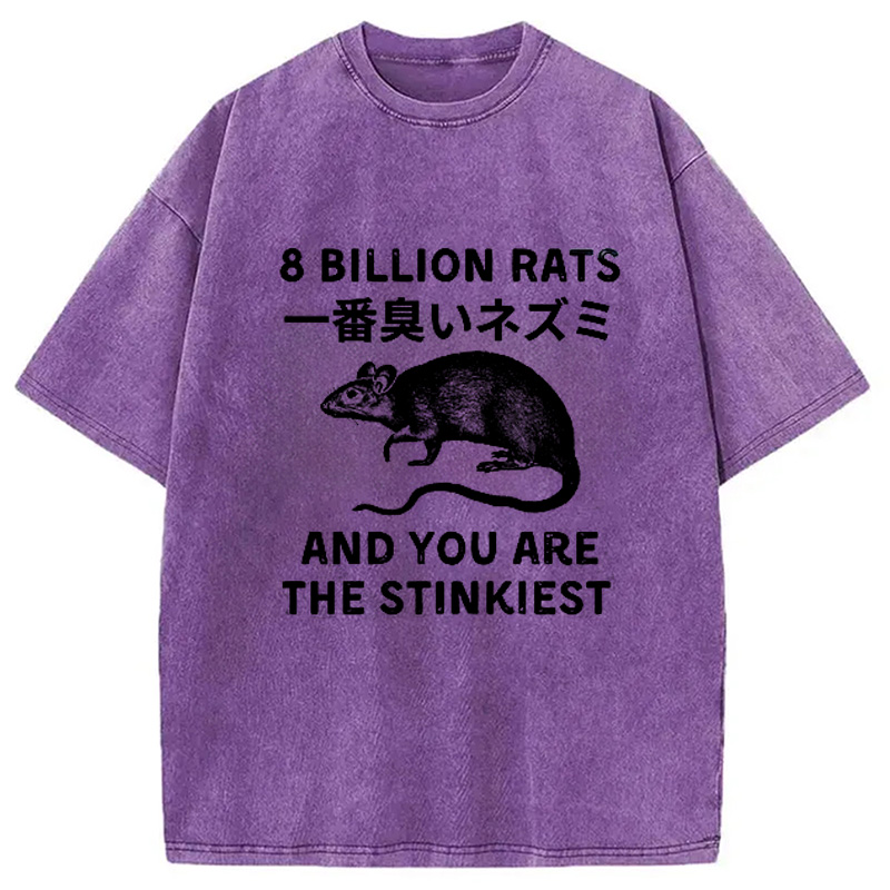 Modecanvas Funny Japanese Rat Washed T-Shirt