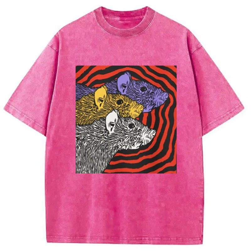 Modecanvas Psychedelic Rat Washed T-Shirt