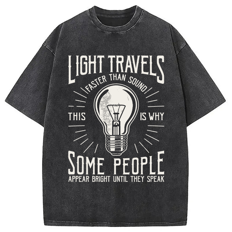 Modecanvas Light Travels Faster DTG Printing Washed T-Shirt